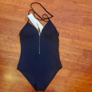 NEW Burberry One Piece Brit swimsuit zip front